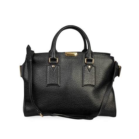 burberry medium tote skinny handles ebay|BURBERRY Cliffton Medium Black Smooth Leather Convertible .